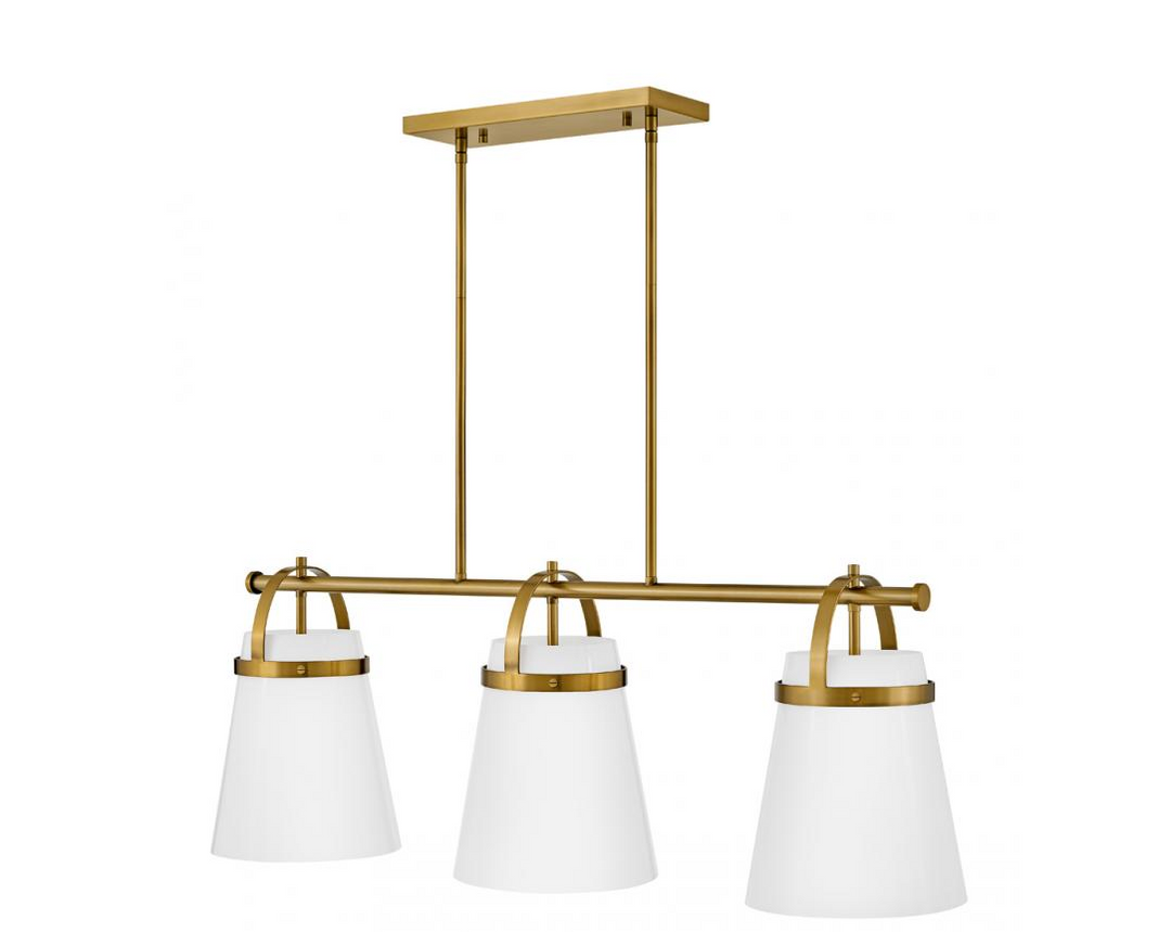 Large Three Light Linear Chandelier