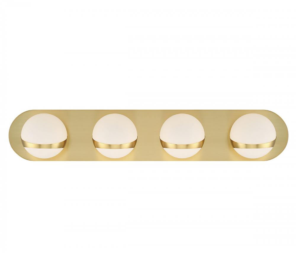 Rovigo, 4 Light LED Wall Mount, Plated Brushed Gold