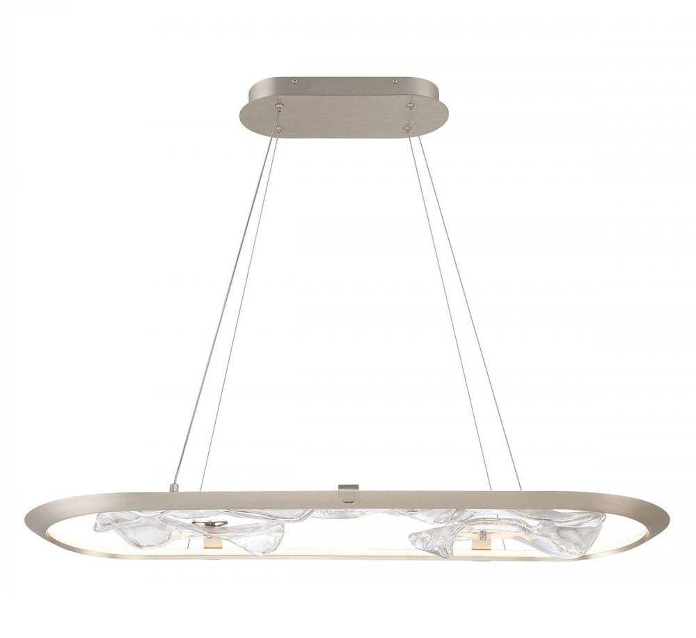 Nettuno, Small Oval LED Chandelier, Metallic Brushed Champagne