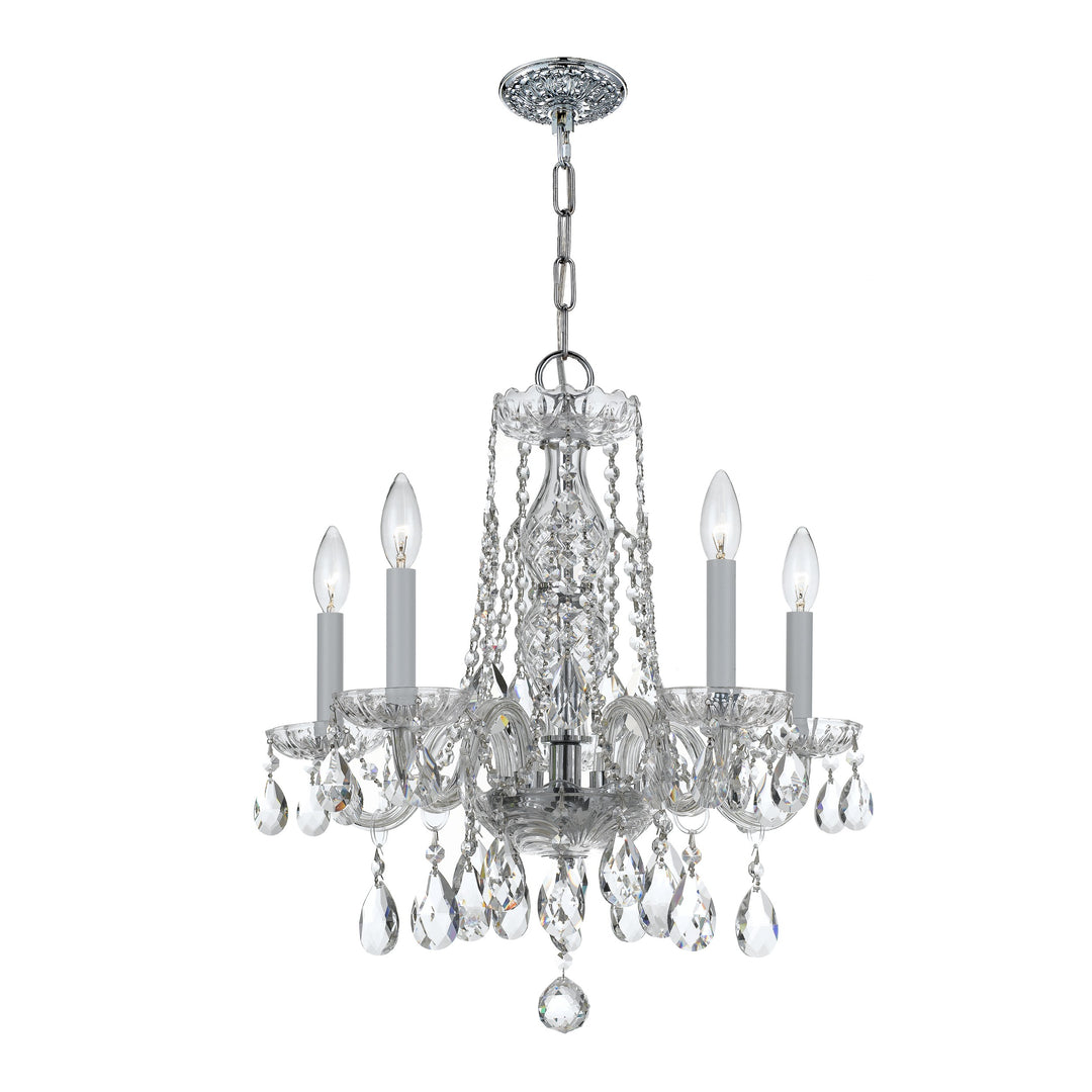 Traditional Crystal 5 Light Spectra Crystal Polished Chrome Chandelier