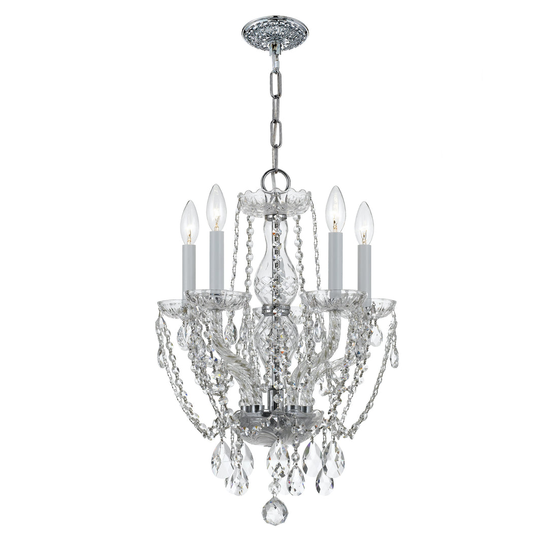Traditional Crystal 5 Light Spectra Crystal Polished Chrome Mini Chandelier