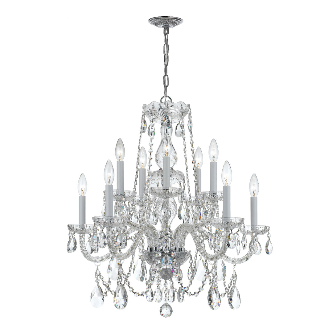 Traditional Crystal 10 Light Spectra Crystal Polished Chrome Chandelier