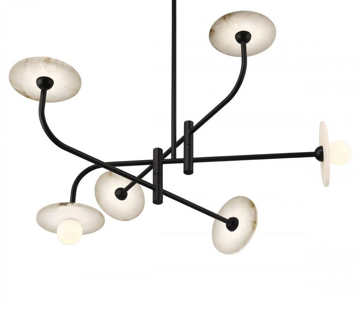 Teramo, 6 Light LED Chandelier, Matte Black