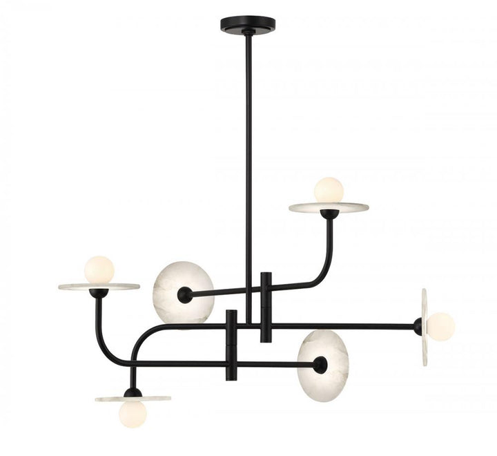Teramo, 6 Light LED Chandelier, Matte Black