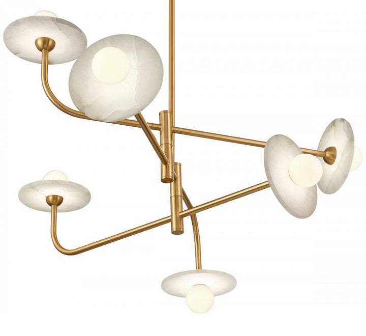 Teramo, 6 Light LED Chandelier, Brushed Brass