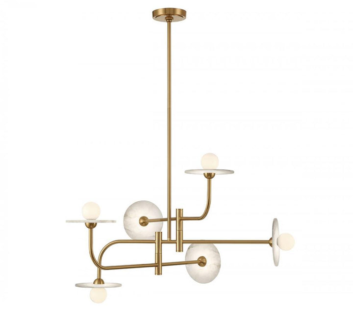 Teramo, 6 Light LED Chandelier, Brushed Brass