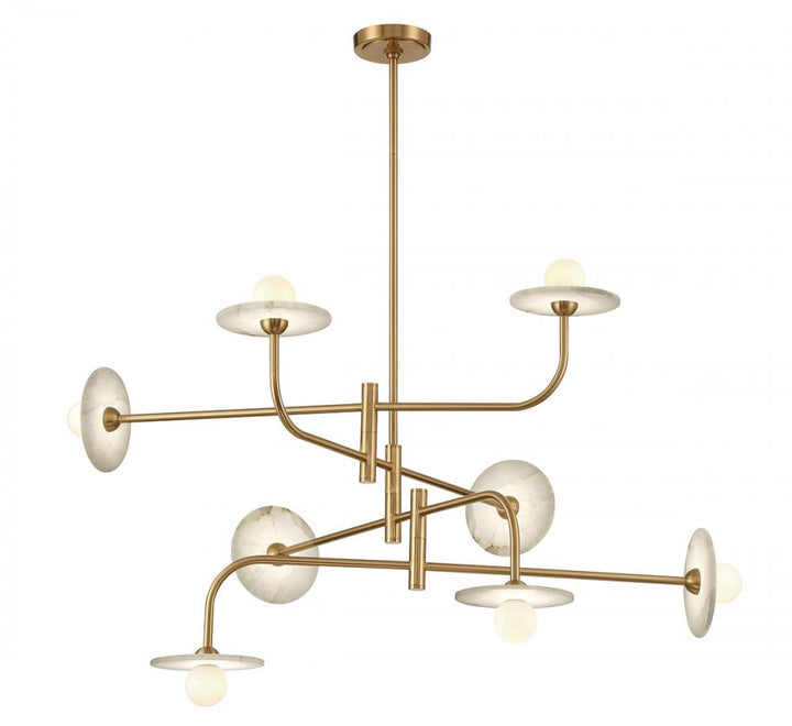 Teramo, 8 Light LED Chandelier, Brushed Brass