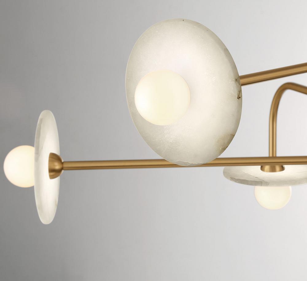 Teramo, 8 Light LED Chandelier, Brushed Brass