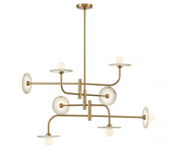 Teramo, 8 Light LED Chandelier, Brushed Brass