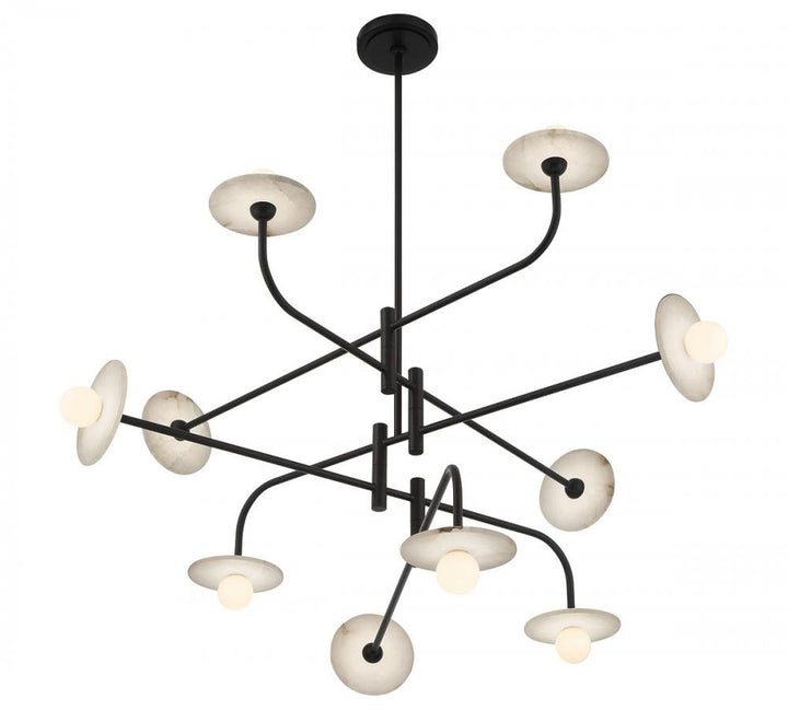 Teramo, 10 Light LED Chandelier, Matte Black