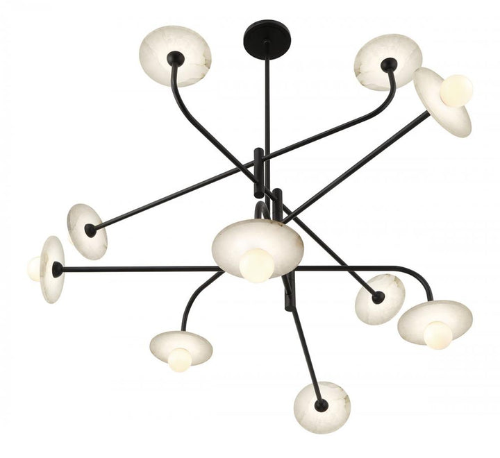 Teramo, 10 Light LED Chandelier, Matte Black
