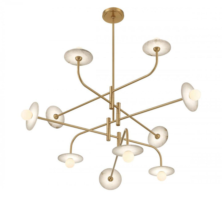 Teramo, 10 Light LED Chandelier, Brushed Brass