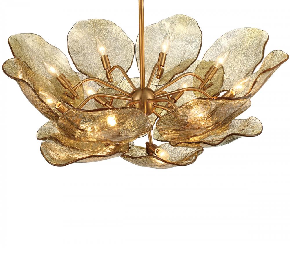 Corato, 16 Light Chandelier, Brushed Brass