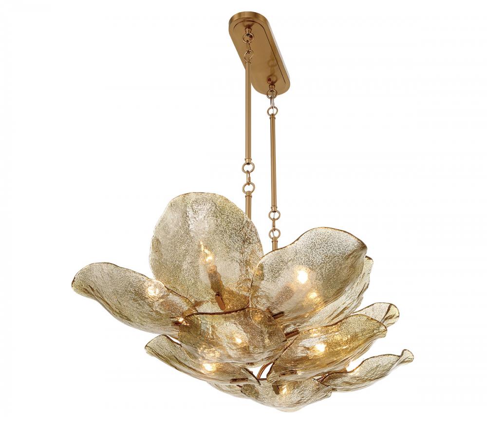 Corato, 14 Light Island Chandelier, Brushed Brass