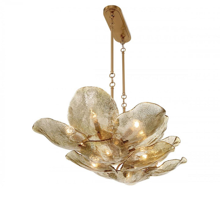 Corato, 14 Light Island Chandelier, Brushed Brass