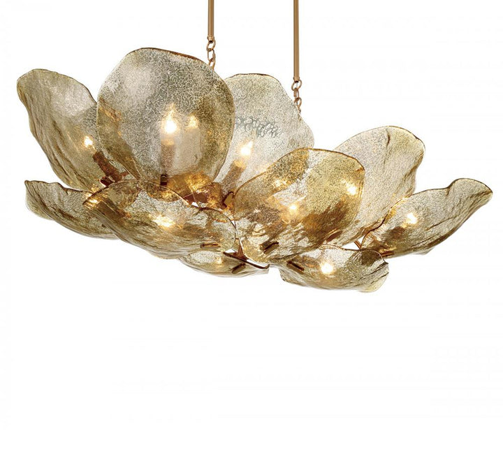 Corato, 14 Light Island Chandelier, Brushed Brass