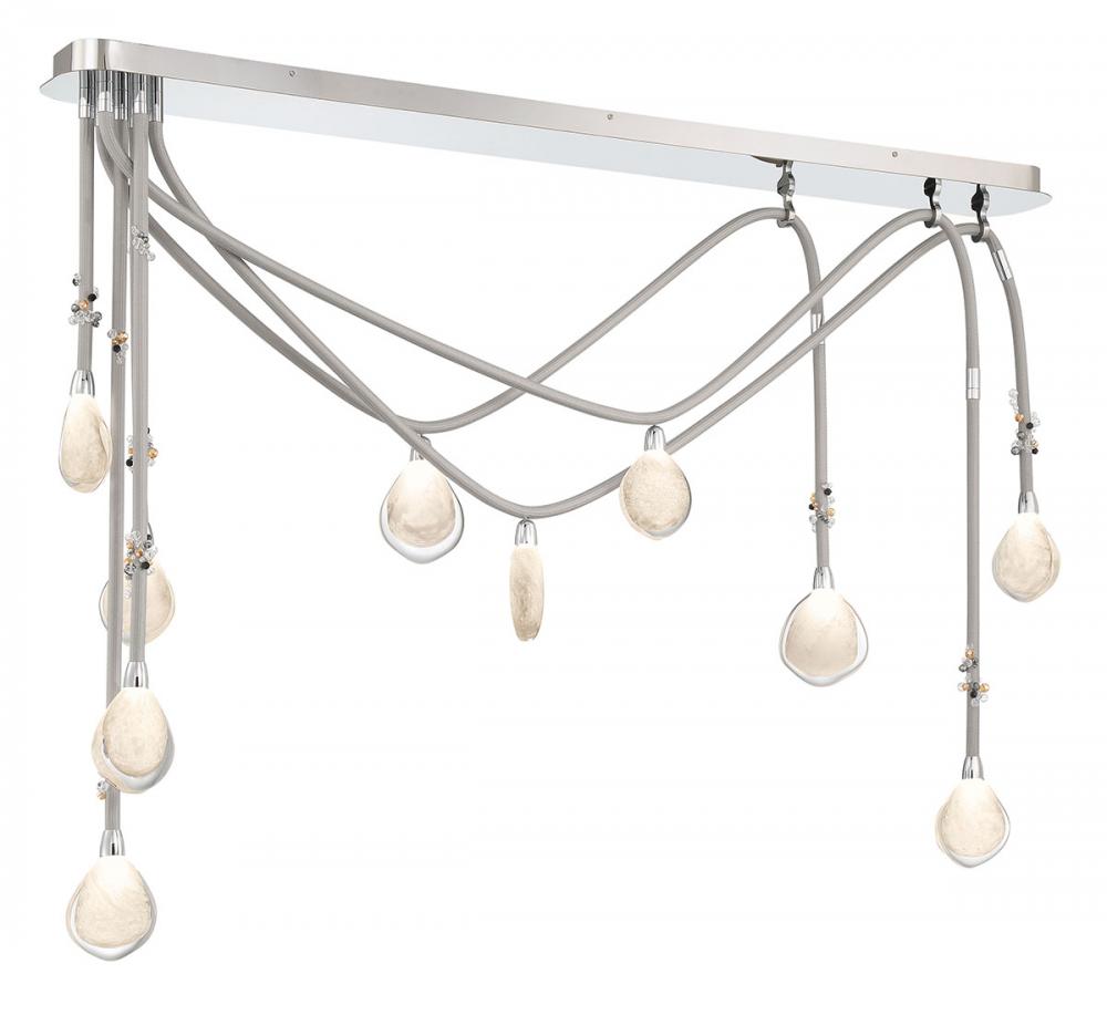 Bellissima, 10 Light Linear Chandelier, Chrome