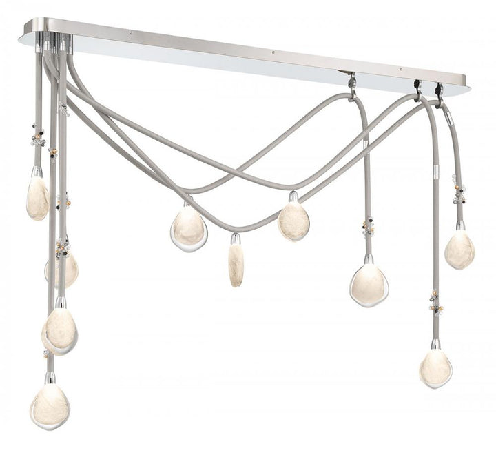 Bellissima, 10 Light Linear Chandelier, Chrome
