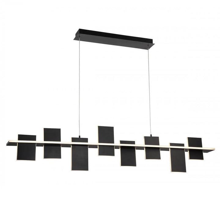 Affilato, 8 Light Linear LED Chandelier, Satin Black