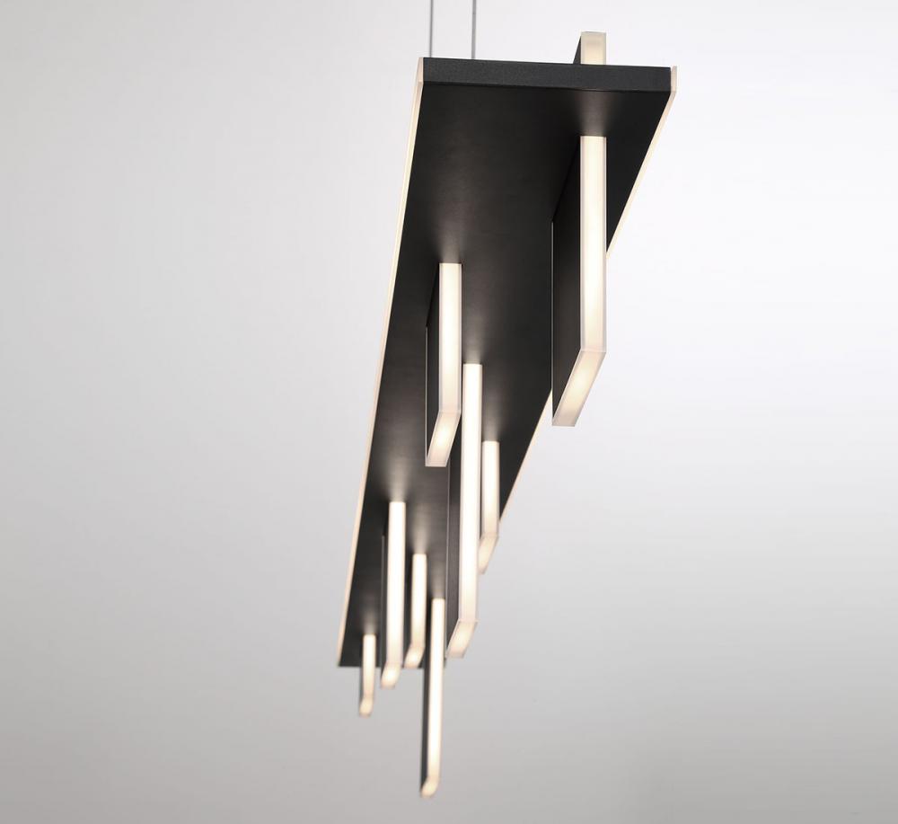 Affilato, 8 Light Linear LED Chandelier, Satin Black