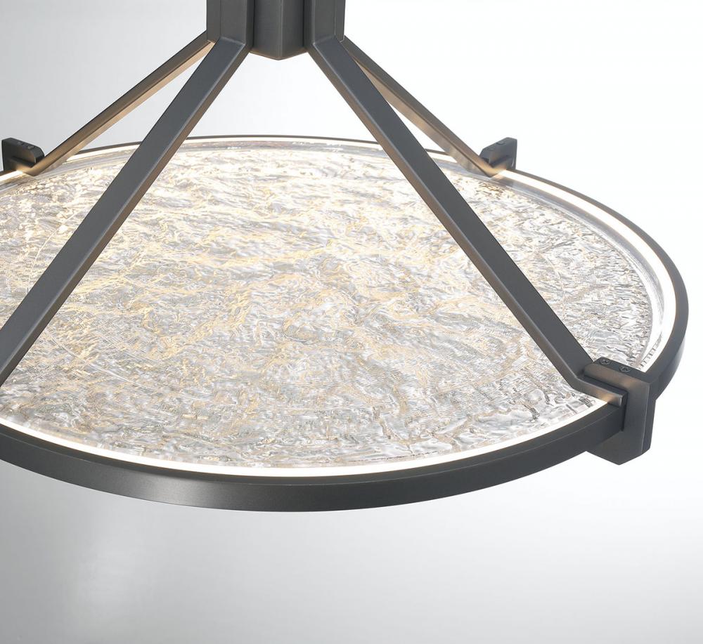 Raffinato, Large LED Chandelier, Brushed Gunmetal