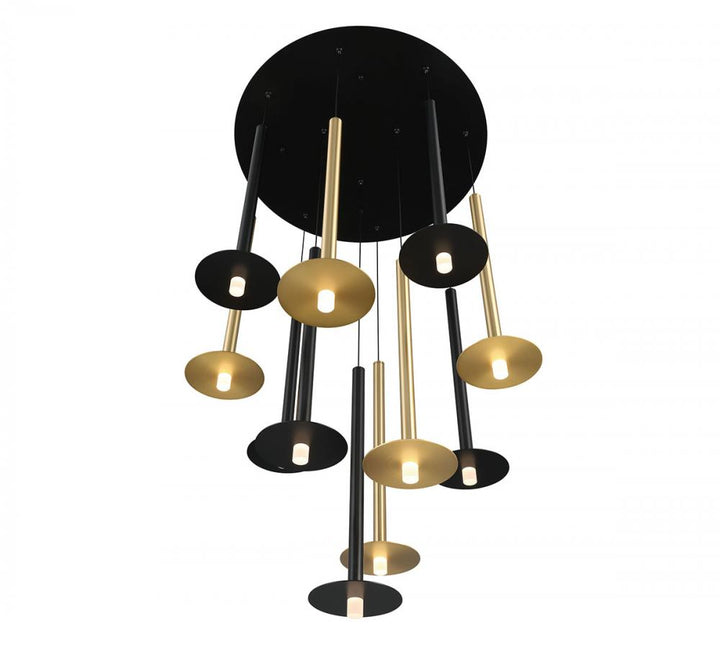 Piatto, 11 Light Round LED Chandelier, Mixed