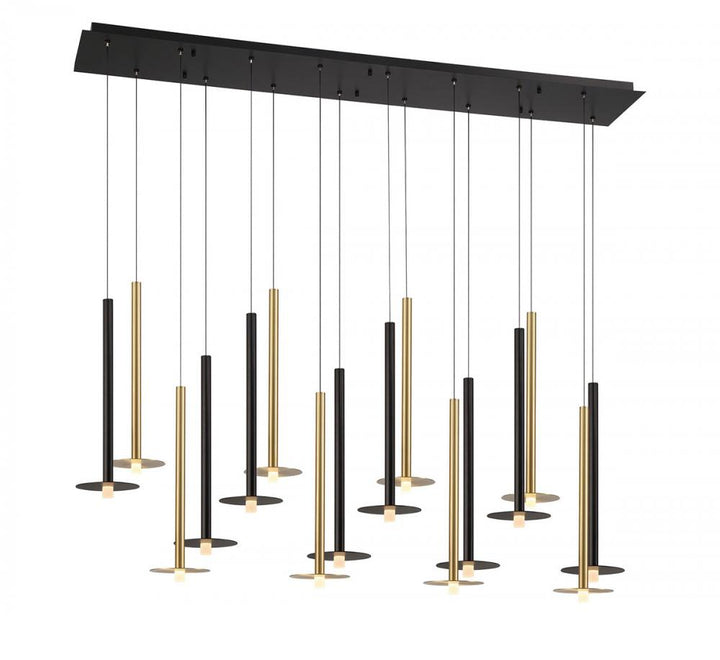 Piatto, 16 Light Linear LED Chandelier, Mixed