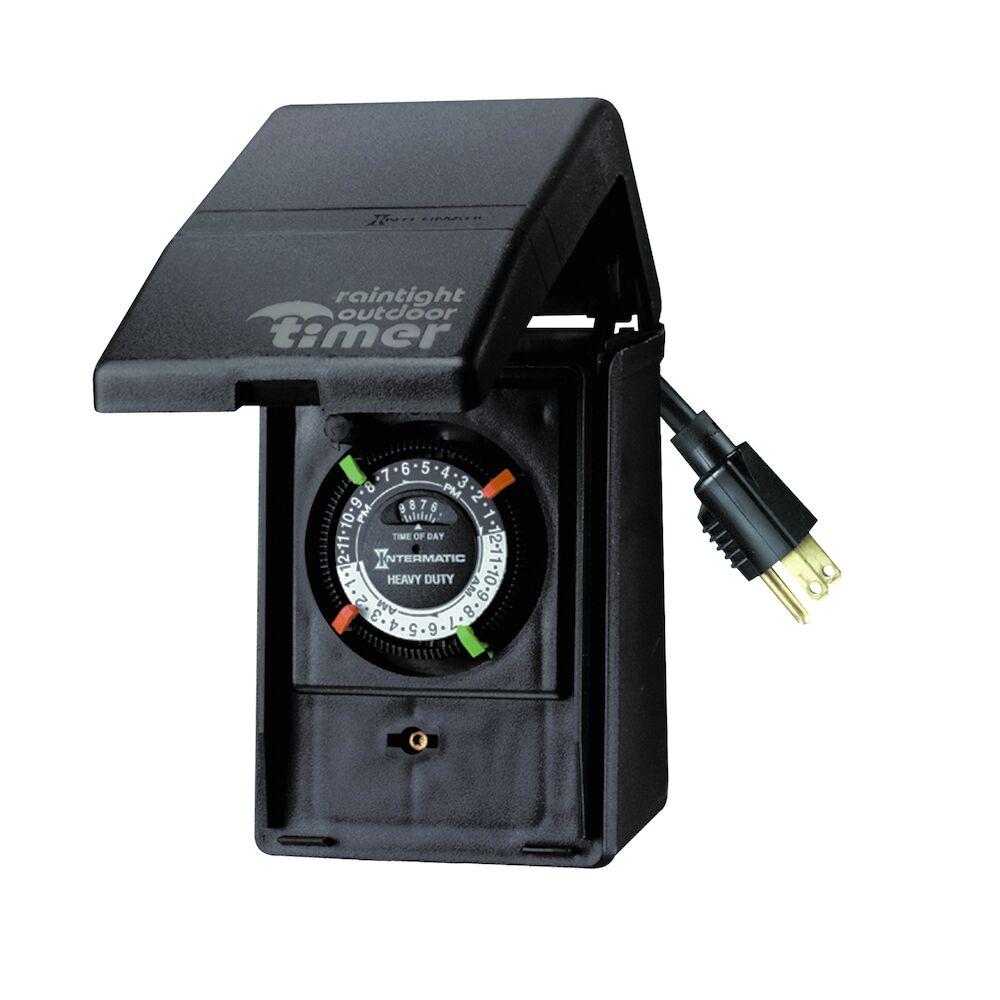 Outdoor Mechanical Plug-In Timer with Built-In E