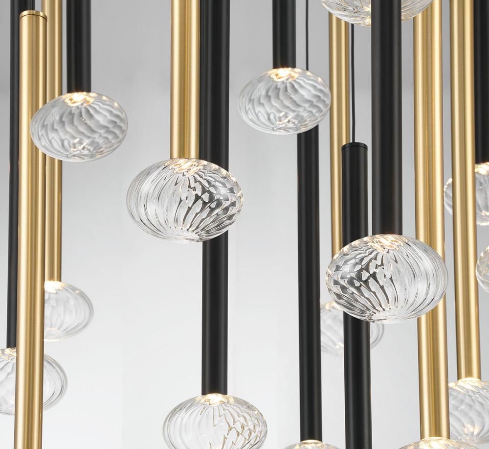 Soffio, 44 Light Round LED Chandelier, Mixed