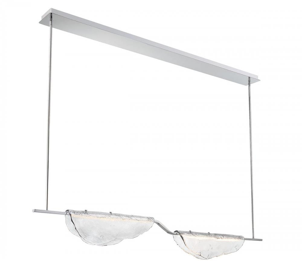 Savona, 2 Light Linear LED Chandelier, Clear