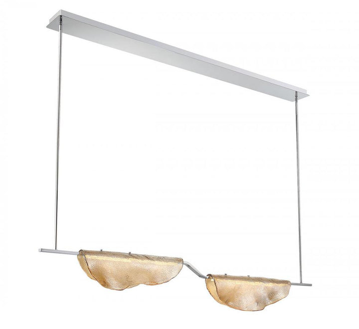 Savona, 2 Light Linear LED Chandelier, Amber