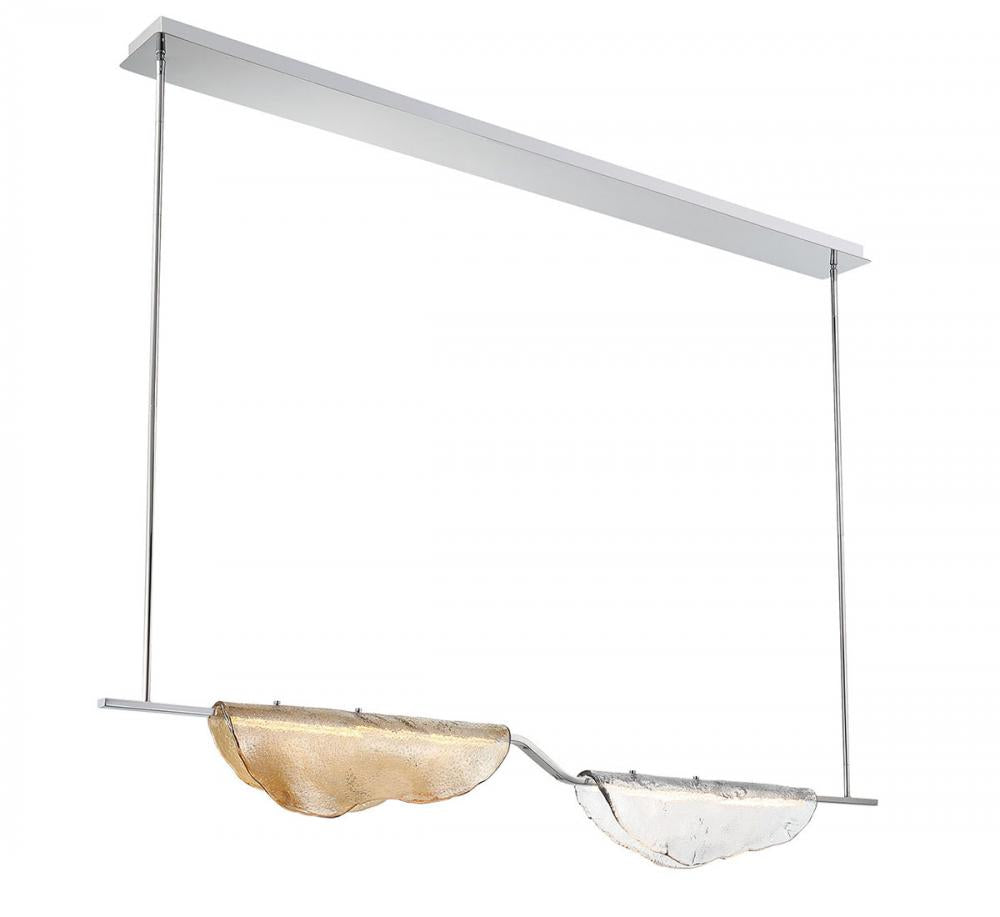 Savona, 2 Light Linear LED Chandelier, Amber and Clear