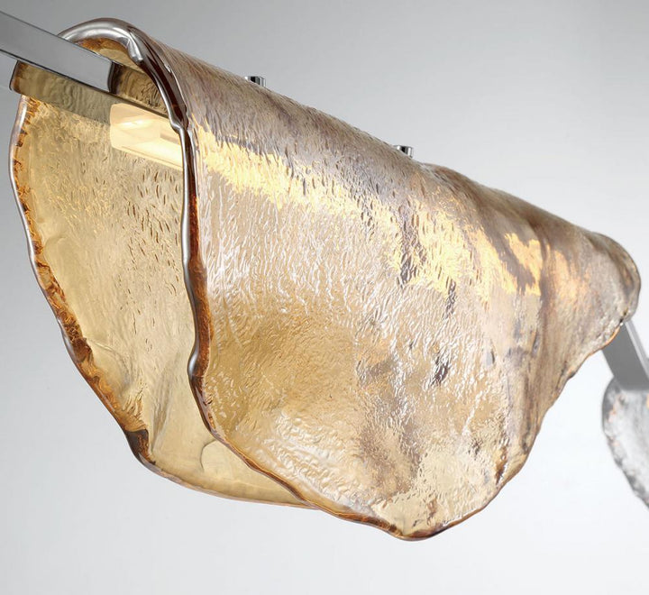 Savona, 2 Light Linear LED Chandelier, Amber and Clear