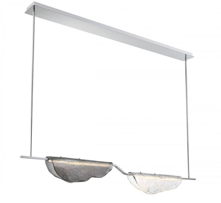 Savona, 2 Light Linear LED Chandelier, Smoke and Clear