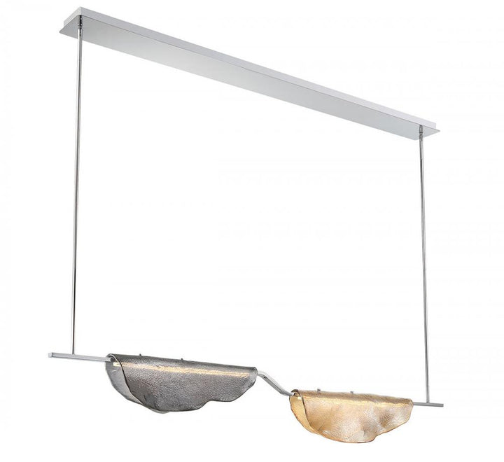 Savona, 2 Light Linear LED Chandelier, Amber and Smoke