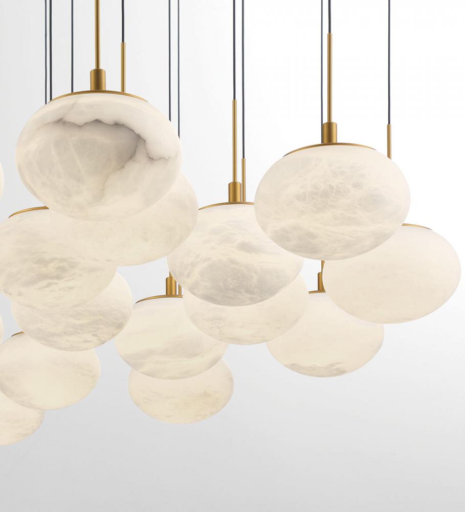 Calcolo, 31 Light LED Grand Chandelier, Painted Antique Brass