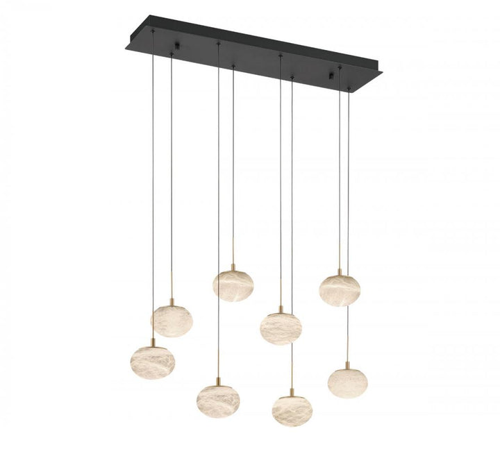 Calcolo, 8 Light Rectangular LED Chandelier, Matte Black