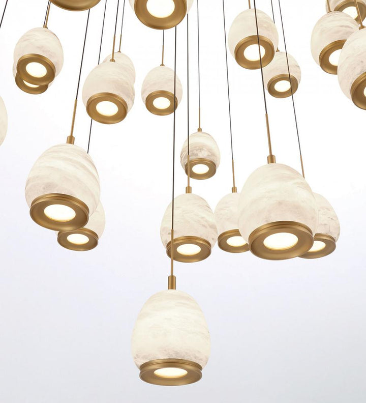 Lucidata, 19 Light Round LED Chandelier, Matte Black