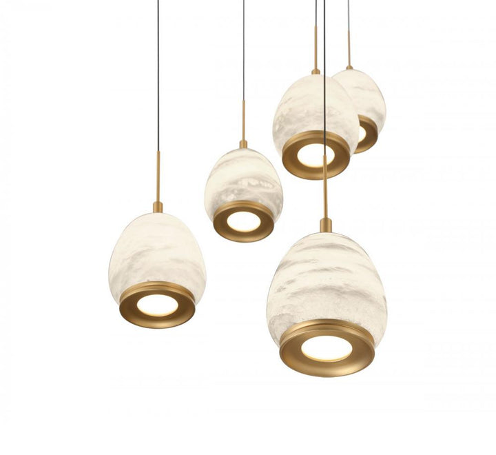 Lucidata, 19 Light Round LED Chandelier, Matte Black