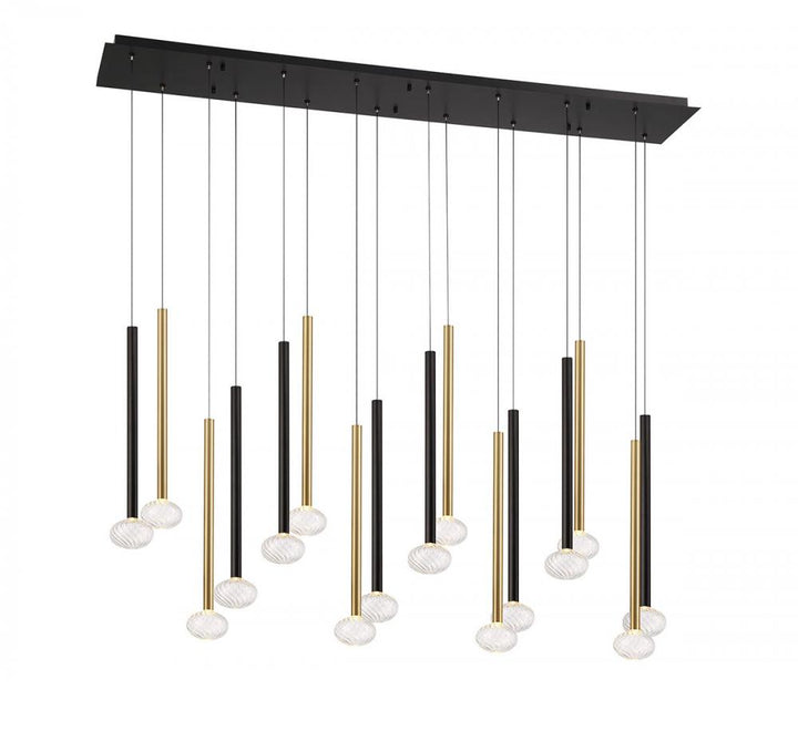 Soffio, 16 Light Linear LED Chandelier, Mixed