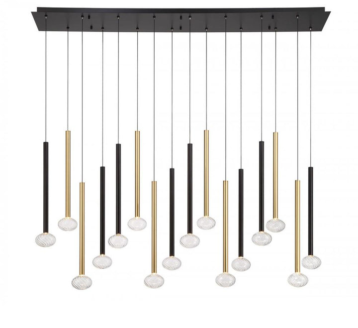 Soffio, 16 Light Linear LED Chandelier, Mixed