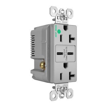 20A 125V HGTR REC+2 USBC FAST CHRG GRY