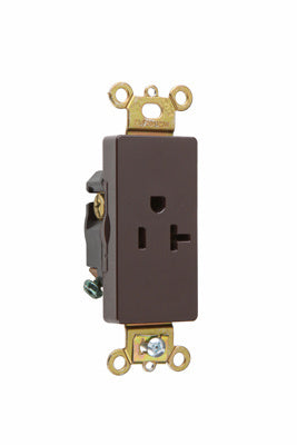 DECO SINGLE RECP 20A 125V S+B WIRE BN