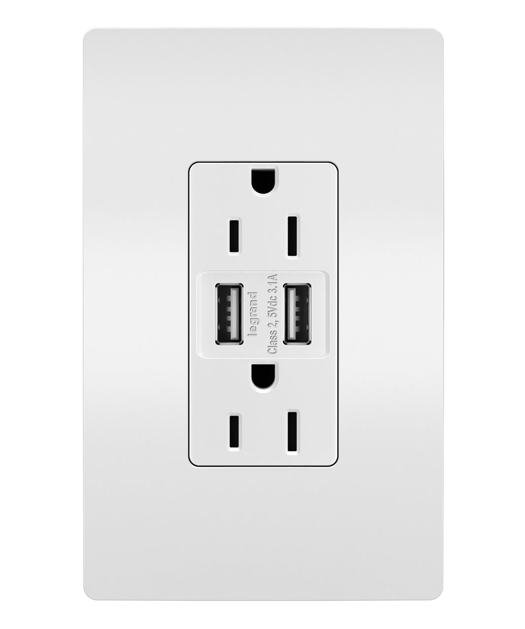 3.1 USB + DUPLEX 15A WH CCV