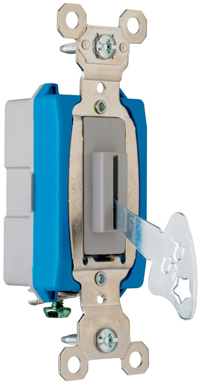 15A 120/277VAC B+S WIRE SP LOCK SW GRY