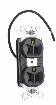 15A/125V SPLT CIRC DUPLX SPEC GR BK