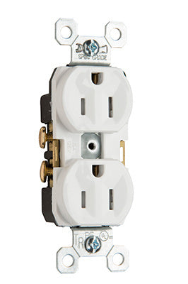 CML RECEP DUP 15A 125V B+S WIRE BK