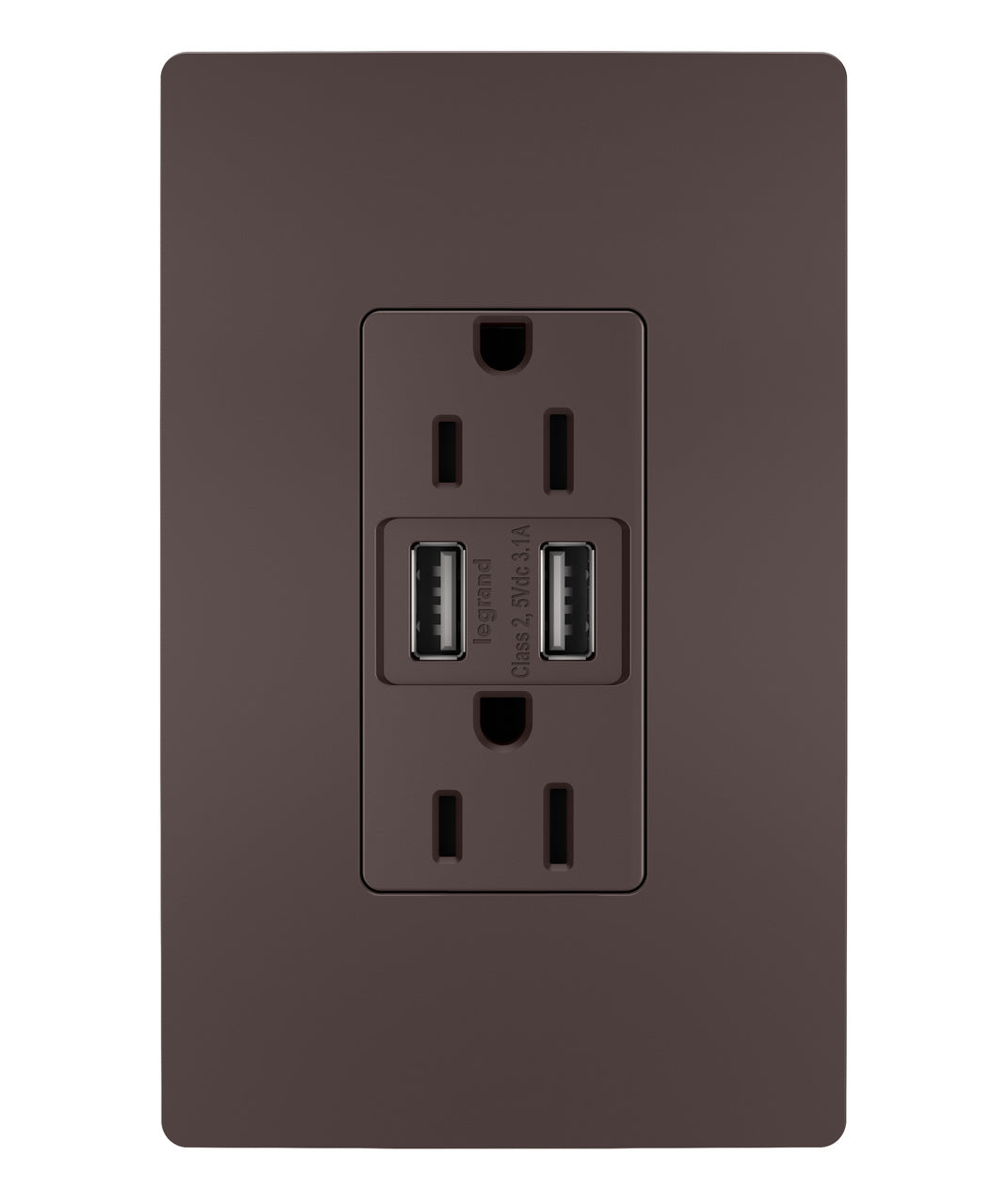 3.1 A USB + DUPLEX 15A DRK BRNZE