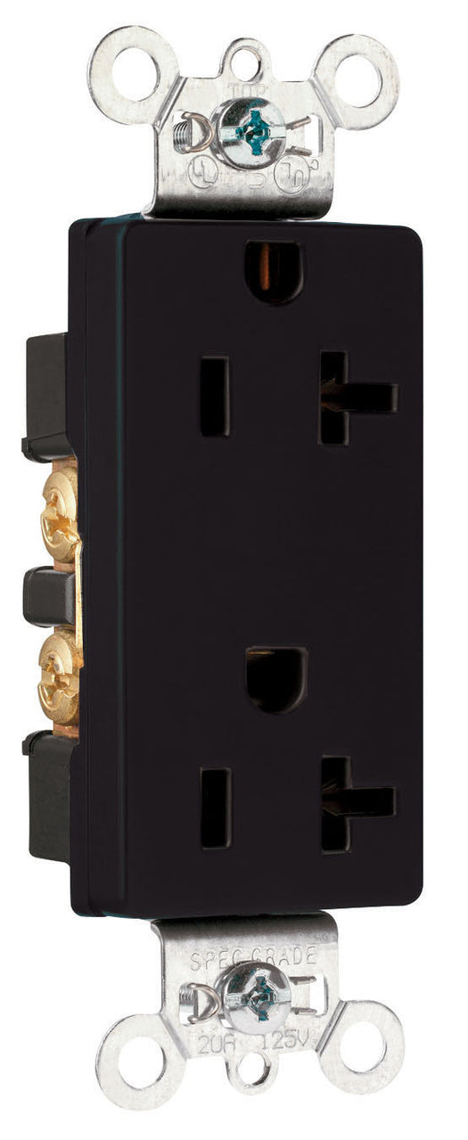 DECO DUP RECEP 20A 125V B+S WIRE BK
