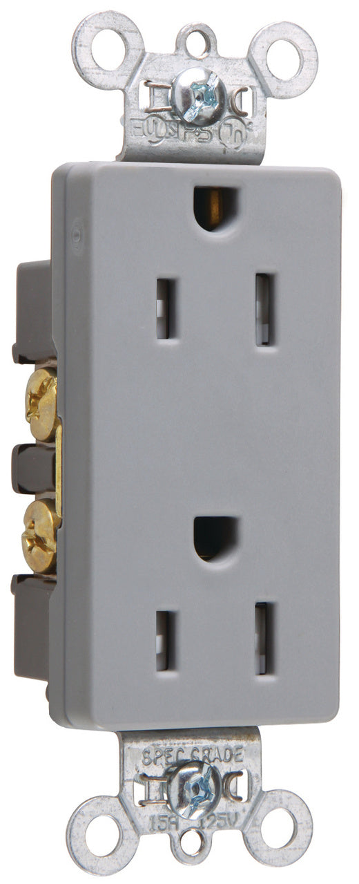 CML TR DECO REC 15A125V B+S WIRE GRY